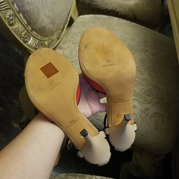 NWB GIVENCHY AUTHENTIC red and tan Leather Sandals womens size 6 - Picture 10 of 10